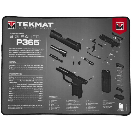 Picture of SIG P365 15X20" ULTRA PREMIUM GUN CLEANING & REPAIR MAT BY TEKMAT
