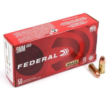 Federal Champion 9mm 115gr FMJ, 50rd Box, 9x19mm, 9mm NATO, 029465060879, AMMO-WM5199, RTG Parts
