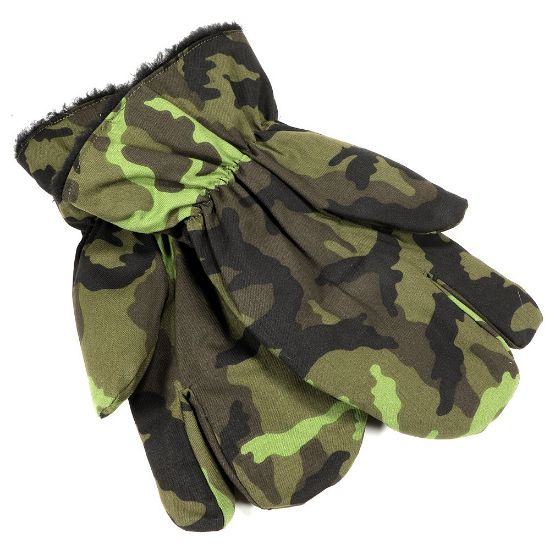 CZECH M95 CAMO TRIGGER MITTENS, Cold Weather Gloves, Leather Palm, Glove, GER-0410, RTG Parts