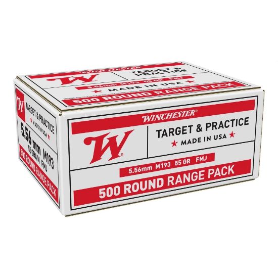 500rd Box of Winchester 556NATO M193 55gr FMJ, 5.56x45mm, AR Food, Lake City, 020892228320, AMMO-WM193500, RTG Parts