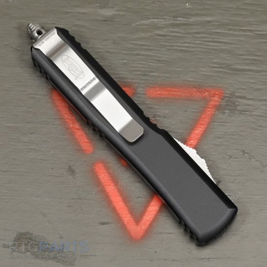 Picture of MICROTECH ULTRATECH D/E OTF AUTOMATIC KNIFE, BLACK, 3.4 INCH, STONEWASH, SERRATED, TORX, 122-12
