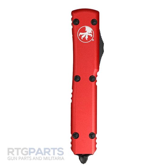 Picture of MICROTECH ULTRATECH D/E OTF AUTOMATIC KNIFE, RED, 3.4 INCH, SERRATED, 122-3RD