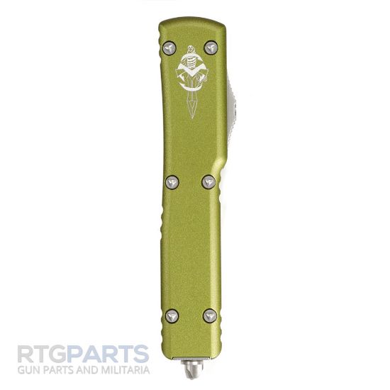 Picture of MICROTECH UTX-70 WARHOUND OTF AUTOMATIC KNIFE, OD GREEN, 2.4 INCH, STONEWASH, 419W-10ODS