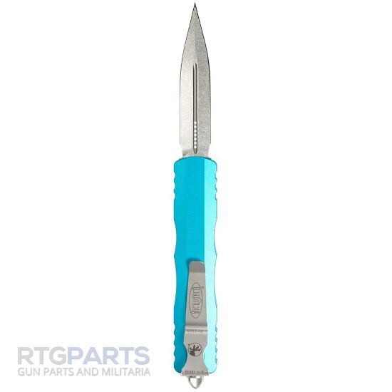 Picture of MICROTECH DIRAC D/E OTF AUTOMATIC KNIFE, TURQUOISE, 2.9 INCH, STONEWASH, 225-10TQ