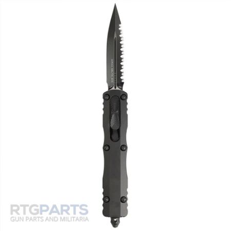Picture of MICROTECH DIRAC DELTA D/E OTF AUTOMATIC KNIFE, BLACK, 3.75 INCH, TACTICAL, SERRATED, 227-3T