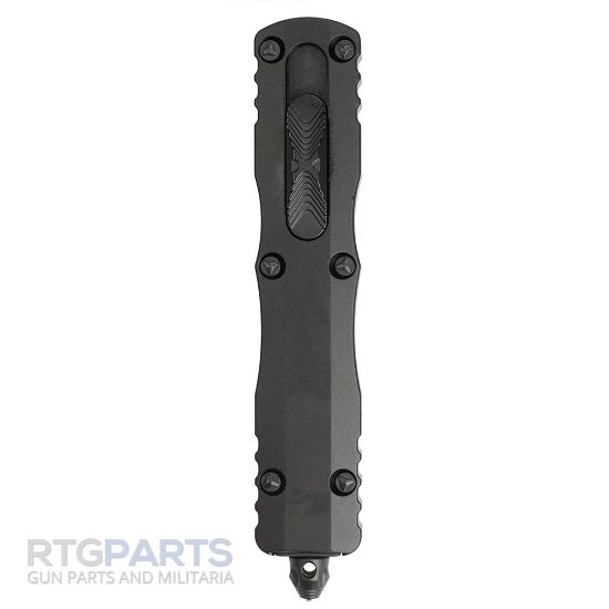 Picture of MICROTECH DIRAC DELTA D/E OTF AUTOMATIC KNIFE, BLACK, 3.75 INCH, TACTICAL, SERRATED, 227-3T