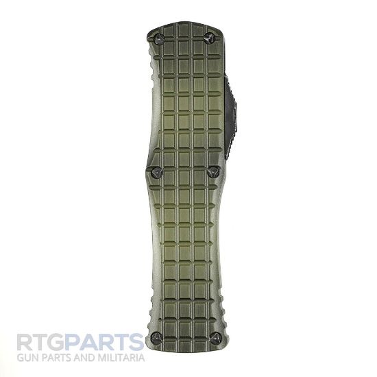 Picture of MICROTECH HERA S/E FRAG OTF AUTOMATIC KNIFE, GRENADE GREEN, 3 INCH, APOCALYPTIC, SERRATED, 703-12APFRGS