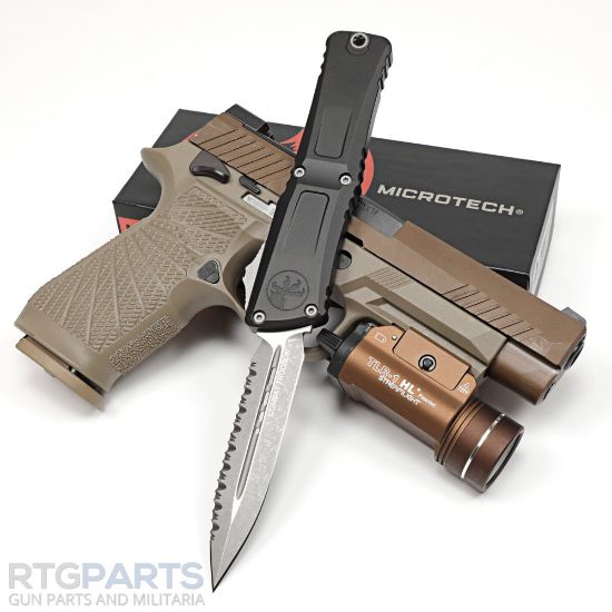 Picture of MICROTECH COMBAT TROODON GEN III D/E OTF AUTOMATIC KNIFE, BLACK, 4 INCH, APOCALYPTIC P/S, 1142-12AP