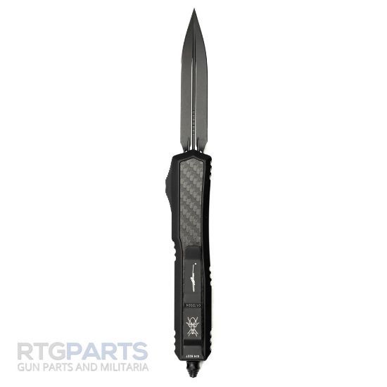 Picture of MICROTECH MAKORA SIGNATURE D/E OTF AUTOMATIC KNIFE, BLACK, 3.4 INCH, 206-1TCFIS