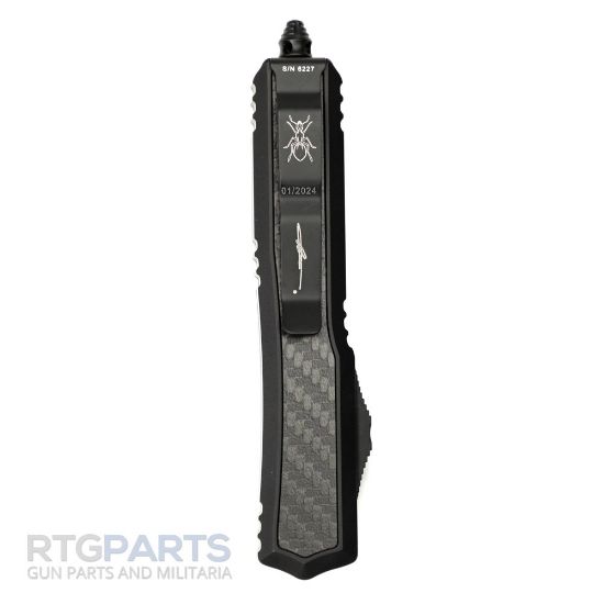 Picture of MICROTECH MAKORA SIGNATURE D/E OTF AUTOMATIC KNIFE, BLACK, 3.4 INCH, 206-1TCFIS