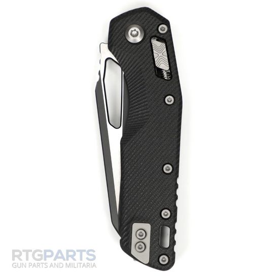 Picture of MICROTECH STANDARD ISSUE MSI, S/E, RAM-LOK, BLACK G10, 3.9 INCH, TWO-TONE, 210-1FLGTBK