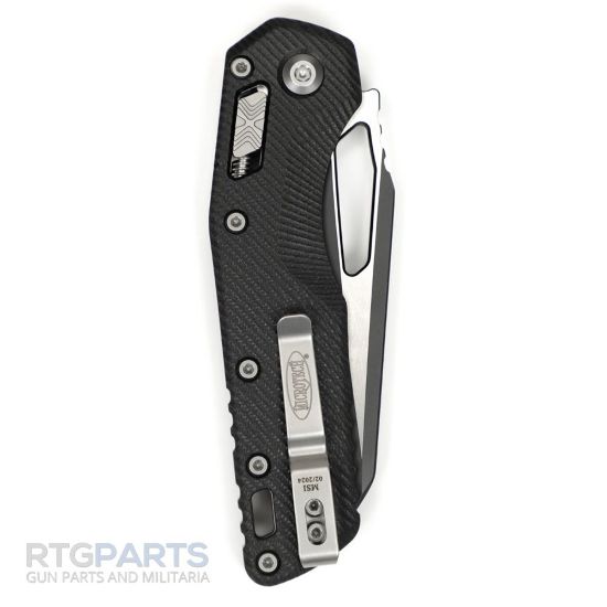 Picture of MICROTECH STANDARD ISSUE MSI, S/E, RAM-LOK, BLACK G10, 3.9 INCH, TWO-TONE, 210-1FLGTBK