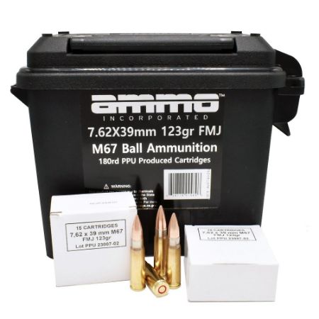 Picture of PPU M67 7.62X39 BRASS CASED 123GR FMJ, 180RD CAN