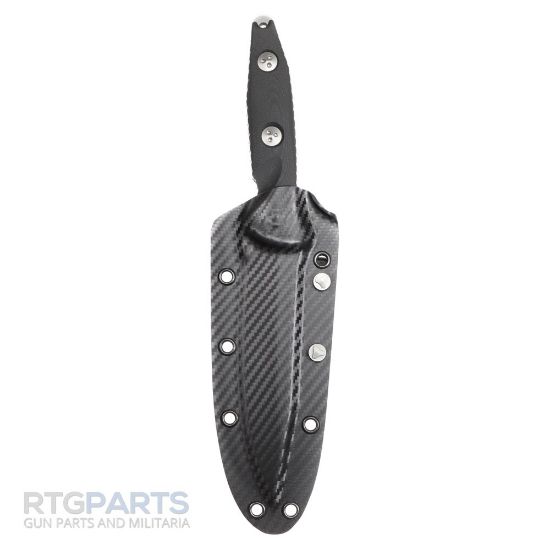 Picture of MICROTECH SOCOM ALPHA FIXED BLADE KNIFE, S/E, G10 BLACK, 5.6 INCH, STONEWASH, 113-11