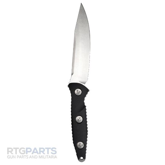 Picture of MICROTECH SOCOM ALPHA FIXED BLADE KNIFE, S/E, G10 BLACK, 5.6 INCH, STONEWASH, 113-11