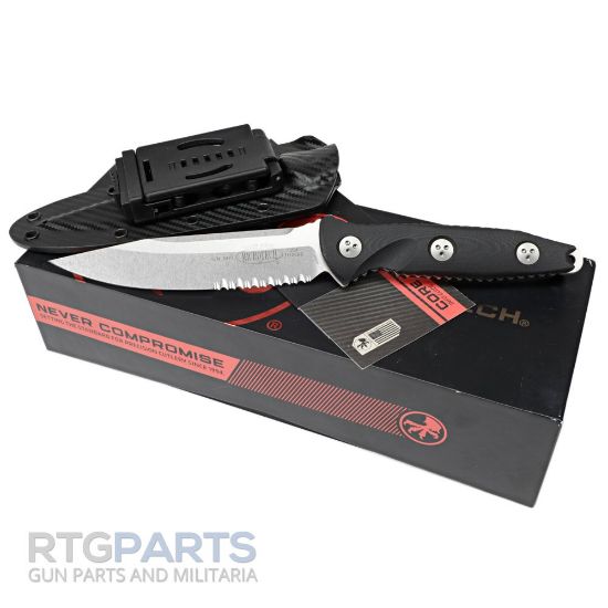 Picture of MICROTECH SOCOM ALPHA FIXED BLADE KNIFE, S/E, G10 BLACK, 5.6 INCH, STONEWASH, 113-11