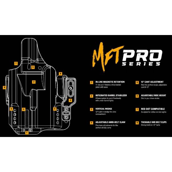 Picture of MISSION FIRST TACTICAL HYBRID HOLSTER, IWB, AMBI, FITS SIG P365 XMACRO W/ TLR-7, BLACK