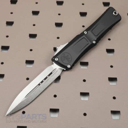 Picture of MICROTECH COMBAT TROODON GEN III D/E OTF AUTOMATIC KNIFE, BLACK, 4 INCH, STONEWASH, 1142-10