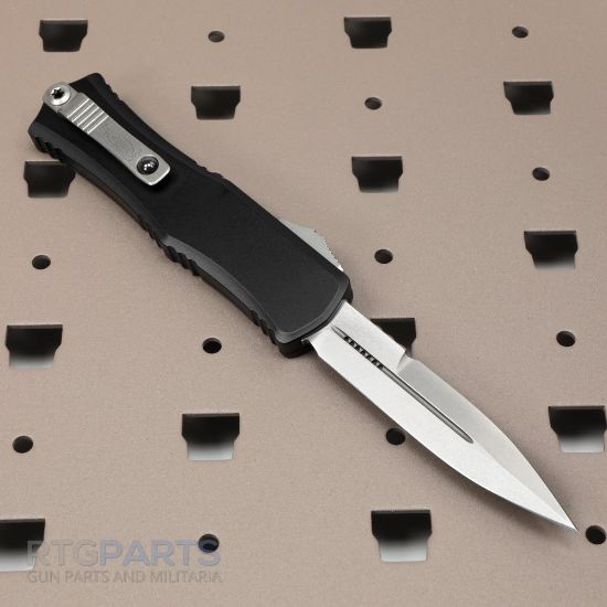 Picture of MICROTECH HERA II MINI D/E BAYONET OTF, AUTOMATIC KNIFE, BLACK, 3 INCH, STONEWASH, 1701M-10