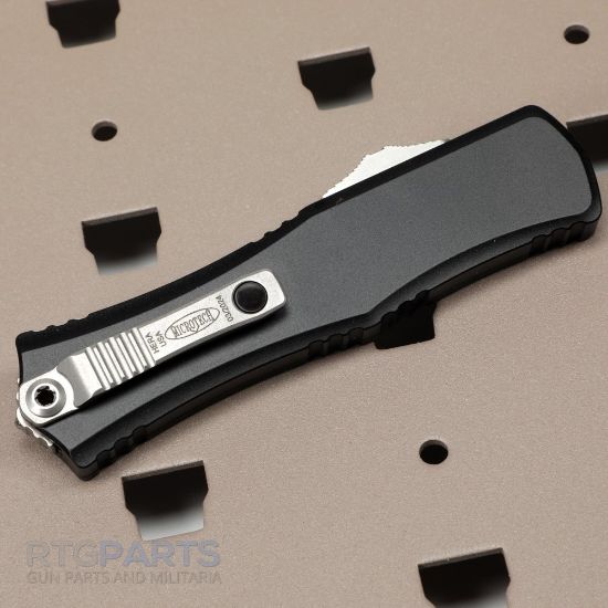 Picture of MICROTECH HERA II MINI D/E BAYONET OTF, AUTOMATIC KNIFE, BLACK, 3 INCH, STONEWASH, 1701M-10