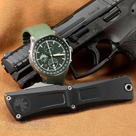 Picture of MICROTECH COMBAT TROODON GEN III S/E OTF AUTOMATIC KNIFE, BLACK, 4 INCH, STONEWASH, 1143-10