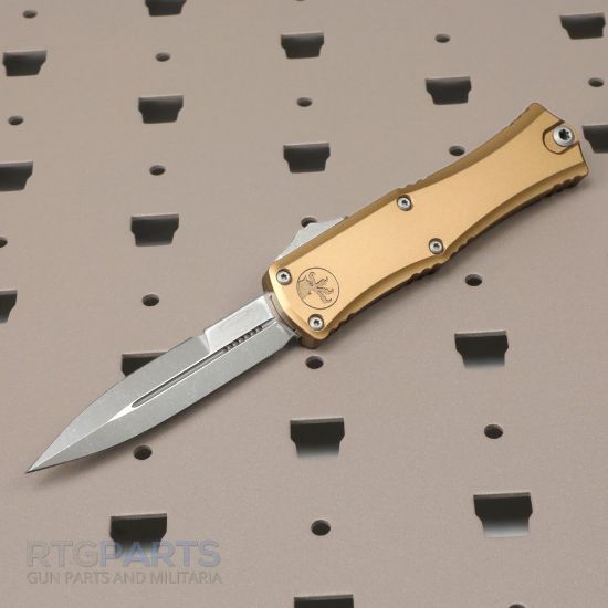 Microtech Hera II Mini, OTF, Automatic Knife, TAN, 3 Inch, Double Edge, Bayonet, Apocalyptic, Titanium Clip, 100% Made in the USA, 841768164920, MICROTECH-1701M-10APTA, RTG Parts