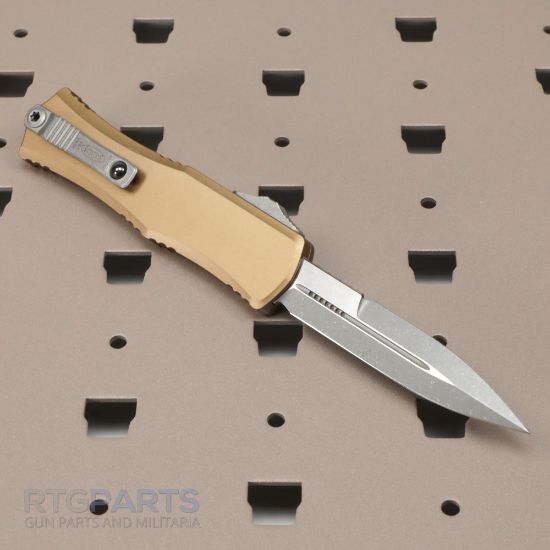 Picture of MICROTECH HERA II MINI D/E BAYONET OTF, AUTOMATIC KNIFE, TAN, 3 INCH, APOCALYPTIC, 1701M-10APTA