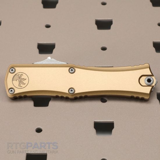 Microtech Hera II Mini, OTF, Automatic Knife, TAN, 3 Inch, Double Edge, Bayonet, Apocalyptic, Titanium Clip, 100% Made in the USA, 841768164920, MICROTECH-1701M-10APTA, RTG Parts