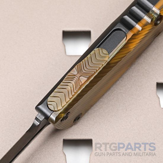 Picture of MICROTECH COMBAT TROODON SHADOW D/E OTF, BLACK/ULTEM, 3.75 INCH, DLC DAMASCUS SIGNATURE SERIES, 142-16DLCTULS