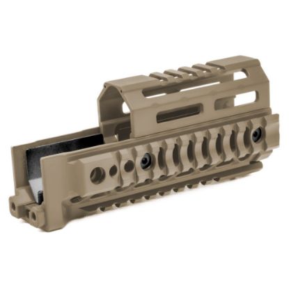 Picture of MIDWEST INDUSTRIES AK47/AK74 ALPHA SERIES 6 INCH QUAD RAIL HANDGUARD, FDE
