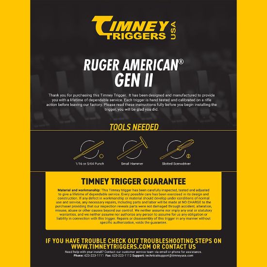 Picture of TIMNEY ADJUSTABLE TRIGGER FOR CENTERFIRE RUGER AMERICAN GEN 2