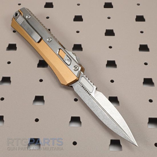 Picture of MICROTECH GLYKON D/E OTF AUTOMATIC KNIFE, TAN, 3.75 INCH, STONEWASH, 184-10TA
