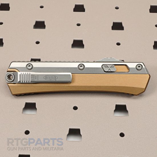 Picture of MICROTECH GLYKON D/E OTF AUTOMATIC KNIFE, TAN, 3.75 INCH, STONEWASH, 184-10TA