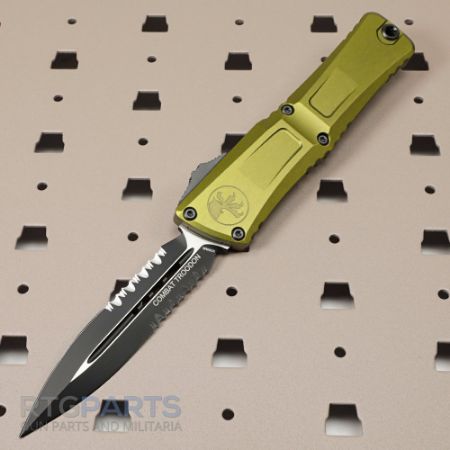 Picture of MICROTECH COMBAT TROODON GEN III D/E OTF AUTOMATIC KNIFE, OD GREEN, 4 INCH, PARTIALLY SERRATED, 1142-2OD