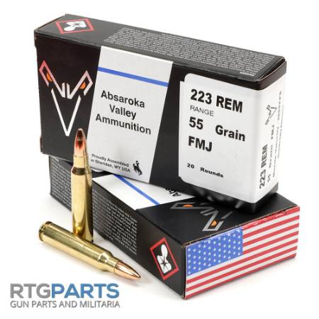Picture of .223 REM 55GR FMJ, 20RD BOX, ABSAROKA VALLEY, MADE IN SHERIDAN, WY