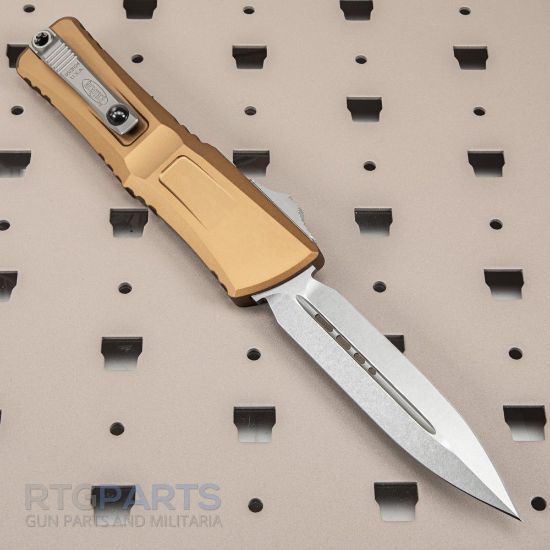 Picture of MICROTECH COMBAT TROODON GEN III D/E OTF AUTOMATIC KNIFE, TAN, 4 INCH, STONEWASH, 1142-10TA