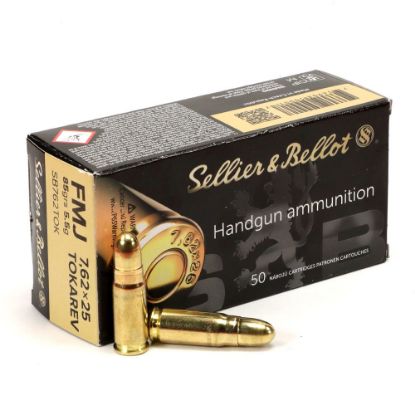 Picture of S&B 7.62X25 TOKAREV 85GR FMJ, 50RD BOX