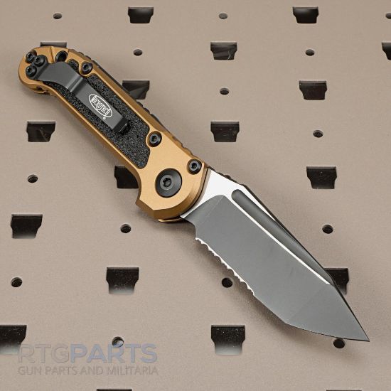 Picture of MICROTECH LUDT GEN III AUTO KNIFE, T/E, TAN, 3.5 INCH, BLACK SERRATED, 1136-2TA