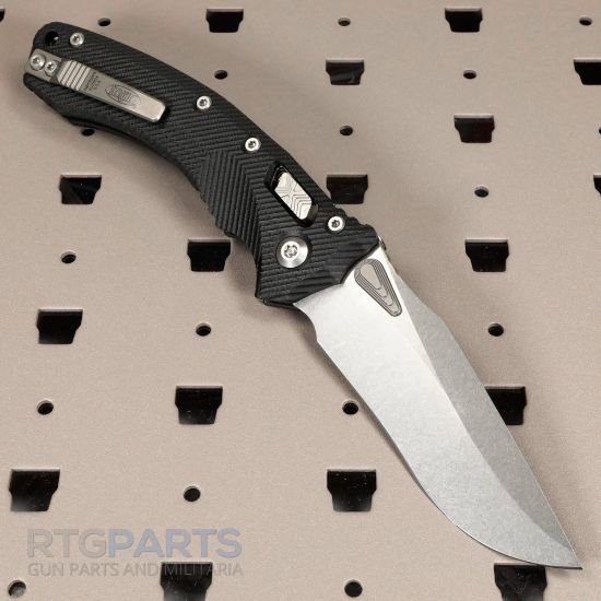 Picture of MICROTECH AMPHIBIAN, S/E, RAM-LOK, BLACK, FLUTED G10, 3.9 INCH, STONEWASH , 137RL-10FLGTBK