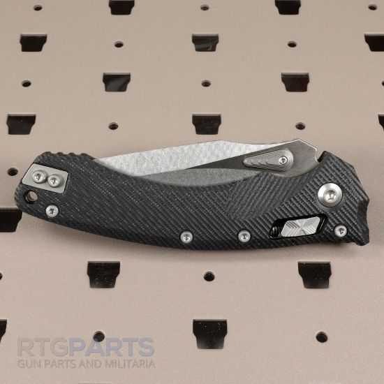 Picture of MICROTECH AMPHIBIAN, S/E, RAM-LOK, BLACK, FLUTED G10, 3.9 INCH, STONEWASH , 137RL-10FLGTBK