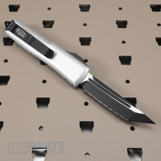 Picture of MICROTECH UTX-85 T/E OTF AUTOMATIC KNIFE, NATURAL CLEAR, 3.125 INCH, SERRATED, 233-3CR