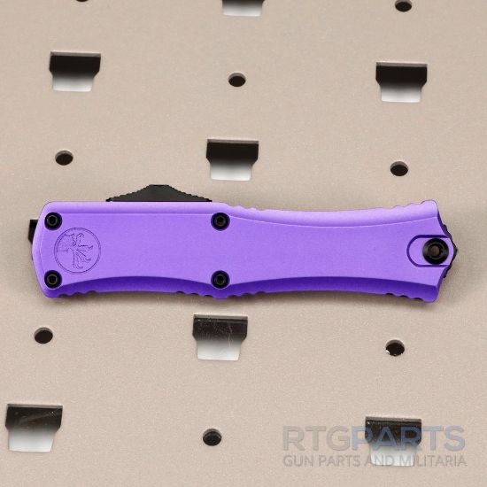 Microtech Hera II Mini, OTF, Automatic Knife, Purple, 3 Inch, Double Edge, Bayonet, Black Blade, Titanium Clip, 100% Made in the USA, 841768166832, MICROTECH-1701M-1PU, RTG Parts