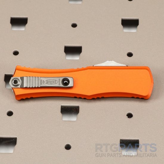 Picture of MICROTECH HERA II MINI D/E BAYONET OTF, AUTOMATIC KNIFE, ORANGE, 3 INCH, STONEWASH, 1701M-10OR