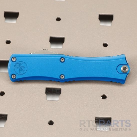 Picture of MICROTECH HERA II MINI D/E BAYONET OTF, AUTOMATIC KNIFE, BLUE, 3 INCH, STONEWASH, 1701M-10BL