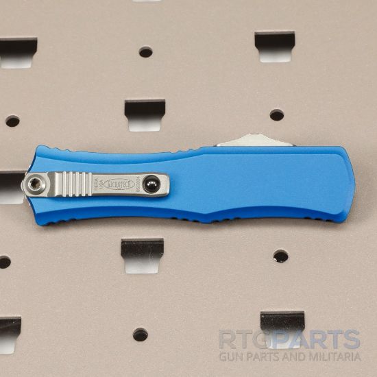 Picture of MICROTECH HERA II MINI D/E BAYONET OTF, AUTOMATIC KNIFE, BLUE, 3 INCH, STONEWASH, 1701M-10BL