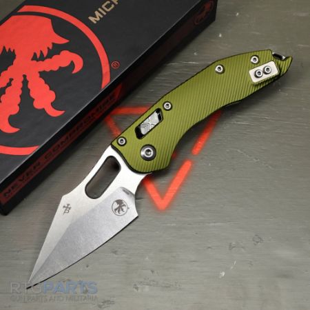Picture of MICROTECH STITCH, S/E, RAM-LOK, OD GREEN, FLUTED ALUMINUM SCALES, 3.7 INCH, 169RL-10FLOD