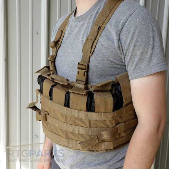 Picture of USMC 8-MAGAZINE COYOTE CHEST RIG, NEW