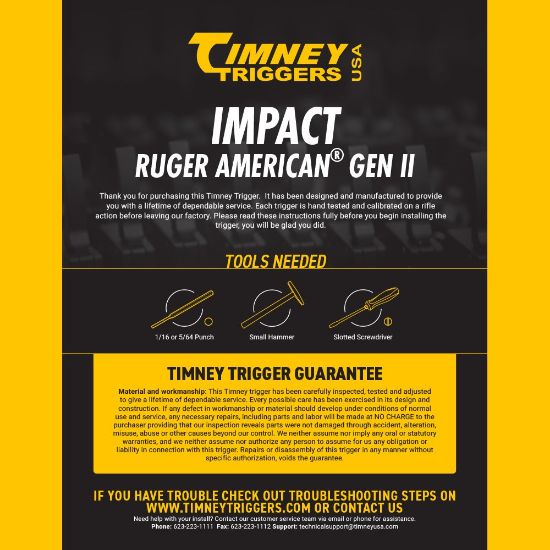 Picture of TIMNEY IMPACT TRIGGER FOR CENTERFIRE RUGER AMERICAN GEN 2