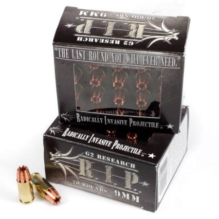 Picture of G2 RESEARCH RIP 9MM 92GR SOLID COPPER HOLLOW POINT,  20RD BOX