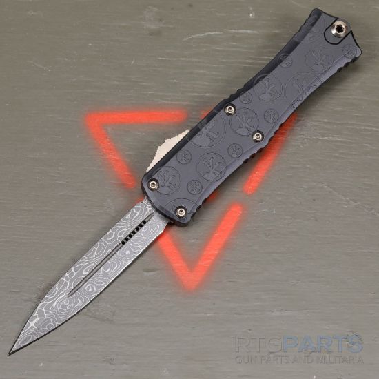 Picture of MICROTECH HERA II MINI SIGNATURE SERIES, D/E OTF, DAMASCUS, CLAW BURST DEEP ENGRAVED, 3 INCH, 1702M-16CBS